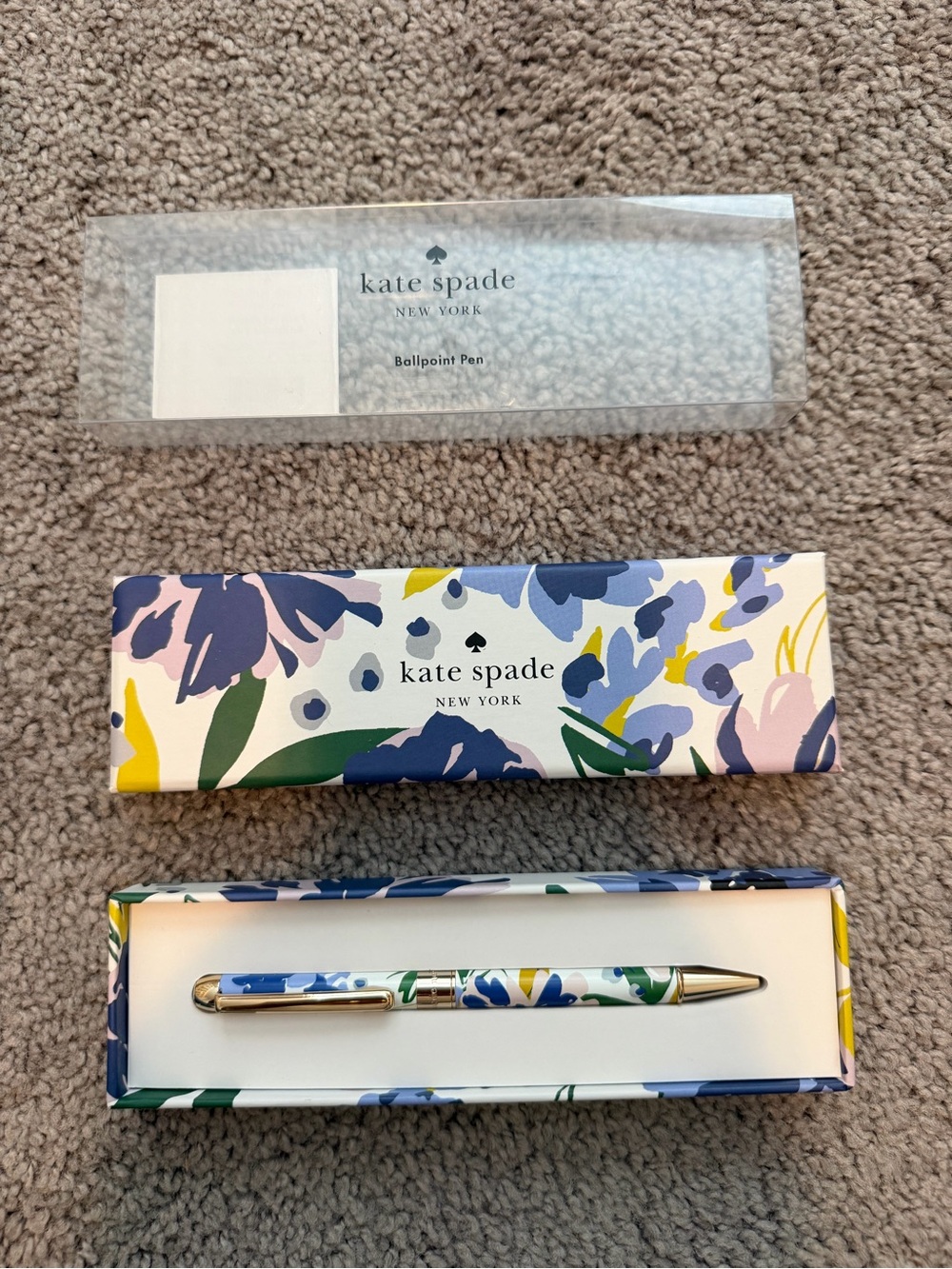 kate spade Festive Floral Ballpoint Pen in keepsake Box